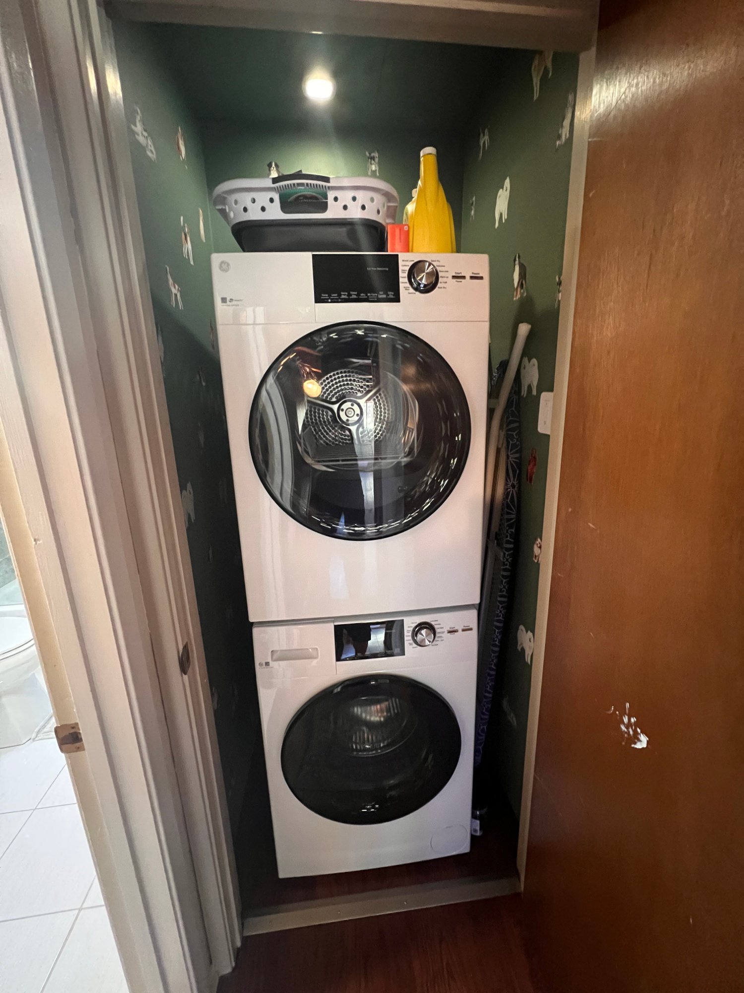 Stacked washer and dryer